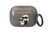 Mobil - Andet Tilbehør - Karl Lagerfeld KLAPHNKCTGK Airpods Pro cover black/black Gliter Karl&Choupette - 3666339088149