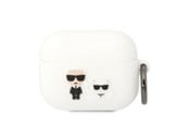 Mobil - Andet Tilbehør - Karl Lagerfeld KLACAPSILKCW AirPods Pro cover white/white Silicone Karl & Choupette - 3666339088200