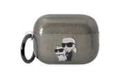 Mobil - Andet Tilbehør - Karl Lagerfeld KLAP2HNKCTGK Airpods Pro 2 cover black/black Gliter Karl&Choupette - 3666339099343