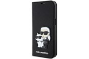 Mobil - Covers & Cases - Karl Lagerfeld KLBKP14LSANKCPK iPhone 14 Pro 6.1" bookcase black/black Saffiano Karl & Choupette - 3666339122805