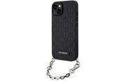 Mobil - Covers & Cases - Karl Lagerfeld KLHCP14SSACKLHPK iPhone 14 6.1" black/black hardcase Saffiano Monogram Chain - 3666339122867