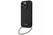 Mobil - Covers & Cases - Karl Lagerfeld KLHCP14LSACKLHPK iPhone 14 Pro 6.1" black/black hardcase Saffiano Monogram Chain - 3666339122881