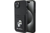 Mobil - Covers & Cases - Karl Lagerfeld Saffiano Cardslot Karl&Choupette Metal Pin case for iPhone 15 - black - 3666339165512