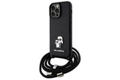 Mobil - Covers & Cases - Karl Lagerfeld KLHCP14XSAKCPSK case for iPhone 14 Pro Max 6.7" hardcase - black Crossbody Saffiano Metal Pin Karl&Choupette - 3666339165741