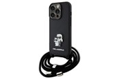 Mobil - Covers & Cases - Karl Lagerfeld Crossbody Saffiano Metal Pin Karl & Choupette case for iPhone 15 Pro - black - 3666339165772