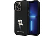 Mobil - Covers & Cases - Karl Lagerfeld KLHCP14LSMHKNPK case for iPhone 14 Pro - black Silicone Ikonik Metal Pin - 3666339165970