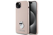 Mobil - Covers & Cases - Karl Lagerfeld Silicone Choupette Metal Pin Case for iPhone 15 Plus / 14 Plus - Pink - 3666339166243