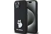 Mobil - Covers & Cases - Karl Lagerfeld Silicone Choupette Metal Pin case for iPhone 15 Plus / 14 Plus - black - 3666339166366