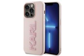 Mobil - Covers & Cases - Karl Lagerfeld 3D Rubber Glitter Logo case for iPhone 15 Pro - pink - 3666339166496