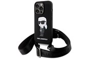 Mobil - Covers & Cases - Karl Lagerfeld KLHCP15XSCBSKNK iPhone 15 Pro Max 6.7" hardcase black/black Crossbody Silicone Ikonik - 3666339167462