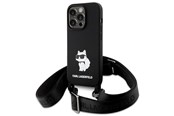 Mobil - Covers & Cases - Karl Lagerfeld KLHCP15XSCBSCNK iPhone 15 Pro Max 6.7" hardcase black/black Crossbody Silicone Choupette - 3666339167585