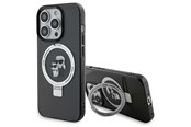 Mobil - Covers & Cases - Karl Lagerfeld KLHMP15LHMRSKCK iPhone 15 Pro 6.1" black/black hardcase Ring Stand Karl&Choupette MagSafe - 3666339169138