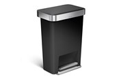 Affaldssortering - Simplehuman Rectangular Pedal Bin with Liner Pocket - 45 L - Black - CW1385CB