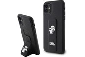 Mobil - Covers & Cases - Karl Lagerfeld Gripstand Saffiano Karl&Choupette Pins case for iPhone 11 / Xr - black - 3666339206772