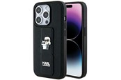 Mobil - Covers & Cases - Karl Lagerfeld Gripstand Saffiano Karl&Choupette Pins case for iPhone 13 Pro / 13 - black - 3666339206819