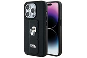 Mobil - Covers & Cases - Karl Lagerfeld Gripstand Saffiano Karl&Choupette Pins case for iPhone 14 Pro - black - 3666339206857