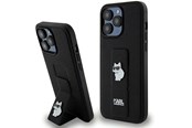 Mobil - Covers & Cases - Karl Lagerfeld Gripstand Saffiano Choupette Pins case for iPhone 13 Pro Max - black - 3666339207380