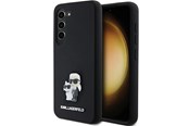 Mobil - Covers & Cases - Karl Lagerfeld Silicone Karl&Choupette Metal Pin case for Samsung Galaxy S23 - black - 3666339242176