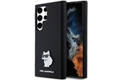 Mobil - Covers & Cases - Karl Lagerfeld Silicone Choupette Metal Pin case for Samsung Galaxy S23 Ultra - black - 3666339242220