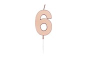 Legetøj - Globos Cake Candle 4.5cm Metallic Rose Gold no. 6 - 1096