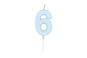 Legetøj - Globos Cake candle 4.5cm Pastel Blue no. 6 - 1186