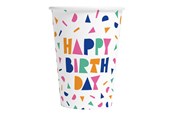 Legetøj - Globos Happy Birthday Paper Cups 210ml - 8 pcs. - 7179