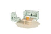 Dukke, bamse og udstyr - Micki Lundby lounge stue m/3 sofastolmodulopbygget sofa. - 18371