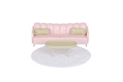 Dukke, bamse og udstyr - Micki Lundby stue m/pink sofa bord tæppe puder - 18374