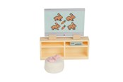 Dukke, bamse og udstyr - Micki Lundby skænk m/tv spille konsol & controller puf - 18397