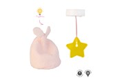 Dukke, bamse og udstyr - Micki Lundby gul stjerne loftlampe m/lys & rosa puf Brug - 18401