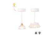Dukke, bamse og udstyr - Micki Lundby klasiske loftelamper i plast & stof m/lys B - 18404