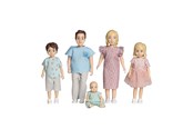 Dukke, bamse og udstyr - Micki Lundby famile mor far 2 børn & 1 baby. Aftageli - 18407
