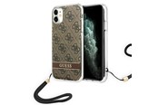 Mobil - Covers & Cases - GUESS GUOHCN61H4STW iPhone 11 brown/brown hardcase 4G Print Strap - 3666339046408