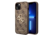 Mobil - Covers & Cases - GUESS 4G Big Metal Logo Case for iPhone 14 - Brown - 3666339066284