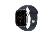 Smartwatch & Sportsur - Apple Watch Series 12 GPS + Cellular 42mm Natural Titanium Case with Navy Blue Sport Band - S/M - MJGF4QN/A