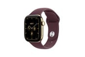 Smartwatch & Sportsur - Apple Watch Series 12 GPS + Cellular 42mm Radiant Gold Titanium Case with Burgundy Sport Band - M/L - MJGK4QN/A