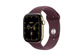 Smartwatch & Sportsur - Apple Watch Series 12 GPS + Cellular 46mm Radiant Gold Titanium Case with Burgundy Sport Band - M/L - MJGT4QN/A