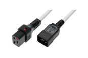 Strømkabel (intern) - MicroConnect - power cable - IEC 60320 C19 to IEC 60320 C20 - 1 m - MC-C19C20LOCK-1M-W