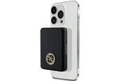 Powerbank - GUESS MagSafe 4G Strassed Metal Logo induction power bank 15W 5000mAh - black - 5000 mAh - 3666339172152