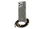 Mobil - Covers & Cases - GUESS Crossbody Cord 4G Print case for iPhone 15 Pro - brown - 3666339148089