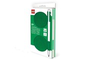 Skoletilbehør - LEGO Låsbar notesbog med 1×2 klodsdesign og grøn gelpen - 4003064-53697