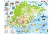 Puslespil - Larsen Puzzles Asia Topographical Map Jigsaw Puzzle – 63 pieces Maxi (36.5 x 28.5 cm) 2D Puslespil - A30