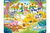 Puslespil - Larsen Puzzles Puzzle: Cute Farm Animals – 19 pieces Maxi (36.5 x 28.5 cm) 2D Puslespil - BM11