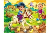 Puslespil - Larsen Puzzles Farm Jigsaw Puzzle for Children with Pony – 16 Pieces Maxi (36.5 x 28.5 cm) 2D Puslespil - BM8
