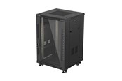 Rack skabe - Lanberg FF01 series - rack - 600 x 600 mm flat pack with glass door - 18U - FF01-6618-12B