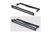 Netværkstilbehør - StarTech.com Startech blank keystone patch panel - 1U - 19" - with cable management bar for RJ45 - TAA Compliant - C6PANELSTP241U