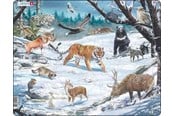 Puslespil - Larsen Puzzles Puzzle Winter Wildlife in Siberia and Northeast Asia - 66 pieces Maxi (36.5x28.5 cm) 2D Puslespil - FH34