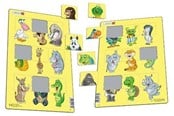 Puslespil - Larsen Puzzles Animal Match-2 Puzzle (Assorted) – 9 pieces Midi (28.5 cm x 18.3 cm) 2D Puslespil - N6