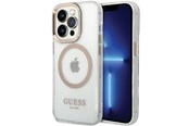 Mobil - Covers & Cases - GUESS Metal Outline MagSafe case for iPhone 15 Pro - gold - 3666339196912
