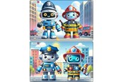 Puslespil - Larsen Puzzles Friendly City Robots Puzzle – 10 pieces Midi (28.5 cm x 18.3 cm) 2 assorted designs 2D Puslespil - U25